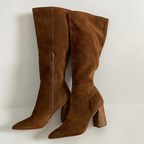 Steve Madden Shoes - Steve Madden SERVE Suede Pointed Toe Knee High Brown Boots 10M